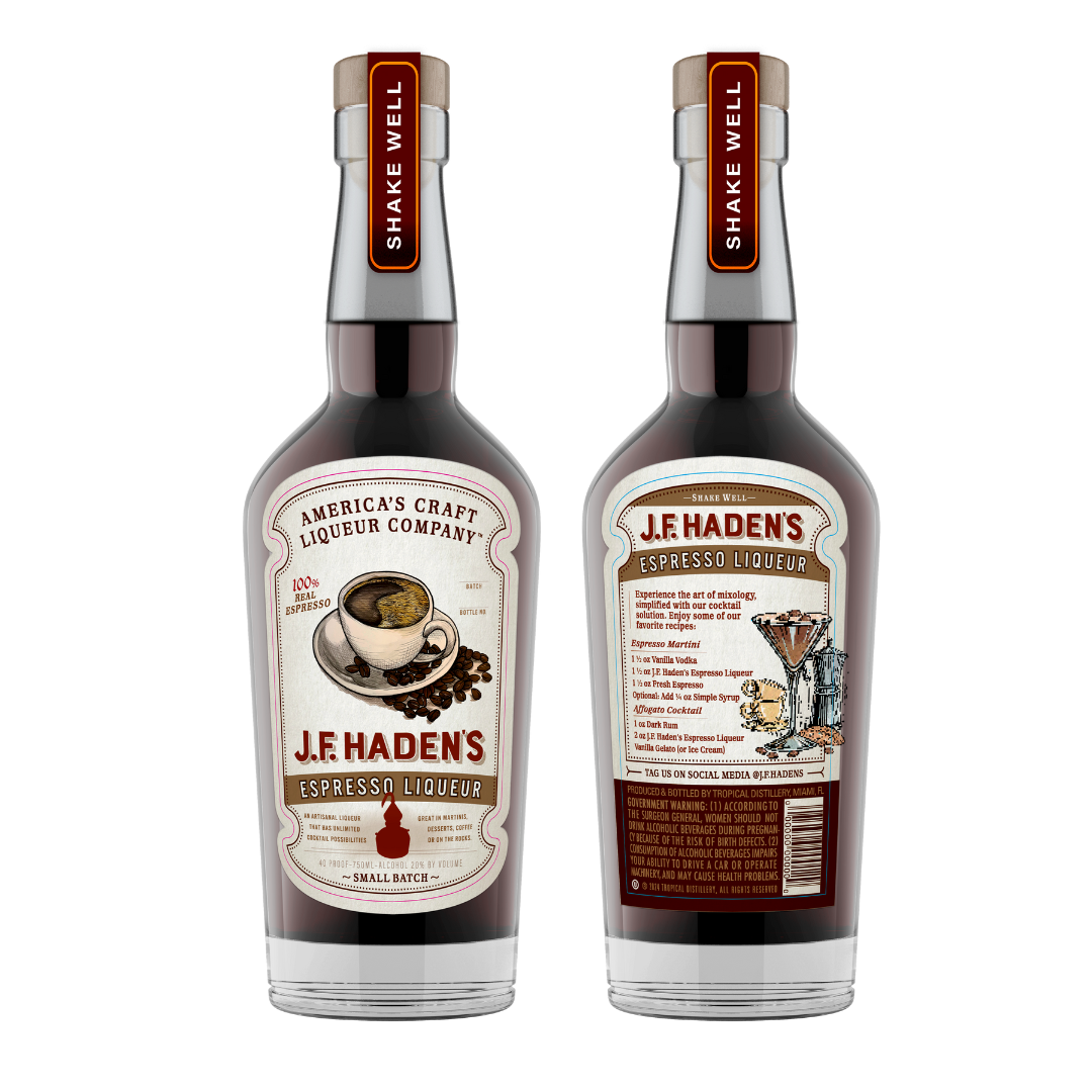 MIAMI IN A BOTTLE
Bold. Rich. Unapologetically Miami. J.F. Haden’s Espresso Liqueur channels the energy of the city’s iconic coffee culture with a smooth, full-bodieEspresso Liqueur