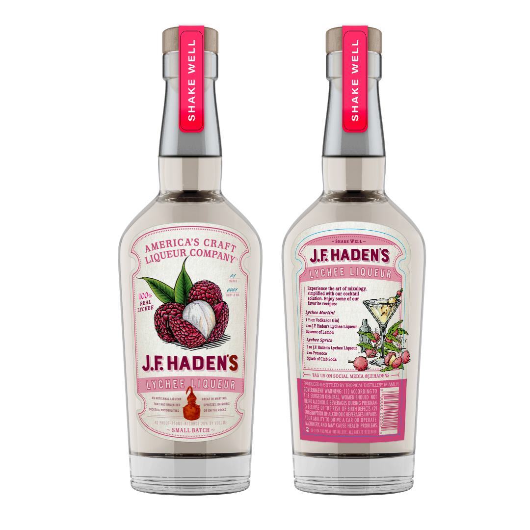 FLORAL. EXOTIC. UNFORGETTABLE.
Step into the spirit of Miami with every sip. J.F. Haden’s Lychee Liqueur captures the delicate sweetness of ripe lychee, layered withLychee Liqueur