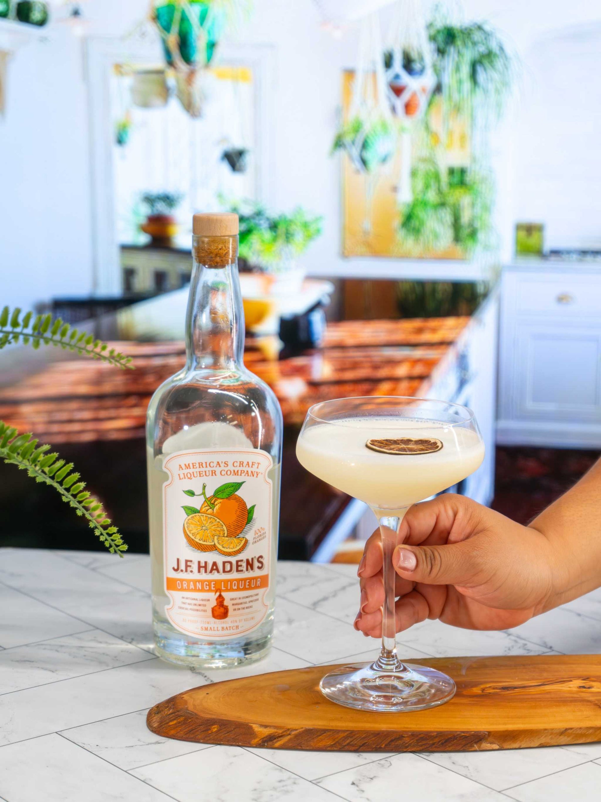 J.F. Haden's Orange Liqueur bottle with bold citrus flavor and sweet orange notes